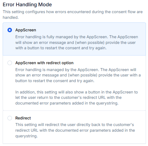 Error Handling Mode